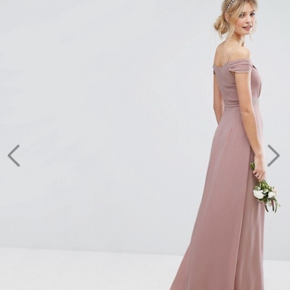 ASOS Cold Shoulder Maxi Bridesmaid Dress - Picture 2 of 7